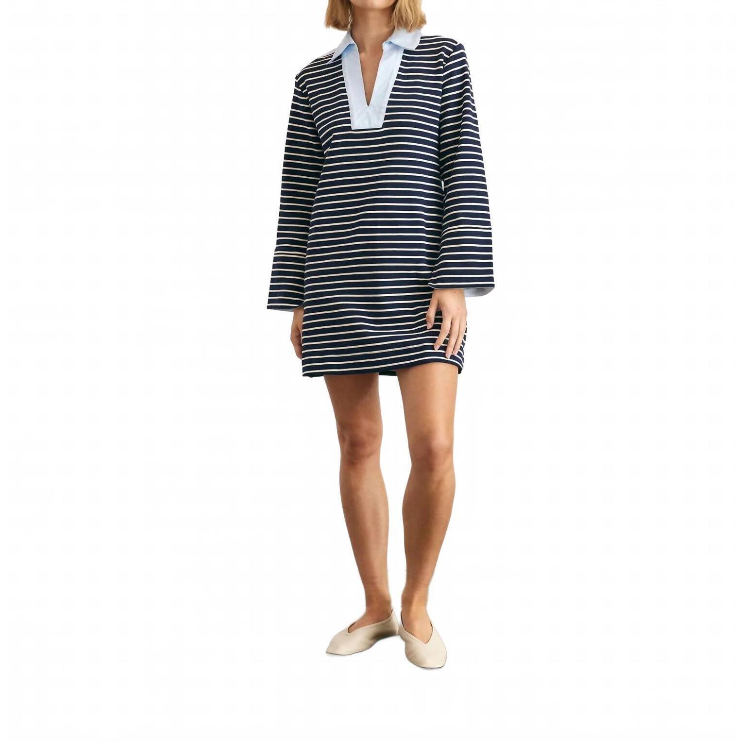 New Tanya Taylor Whitney Mini Dress In Navy/Cream
